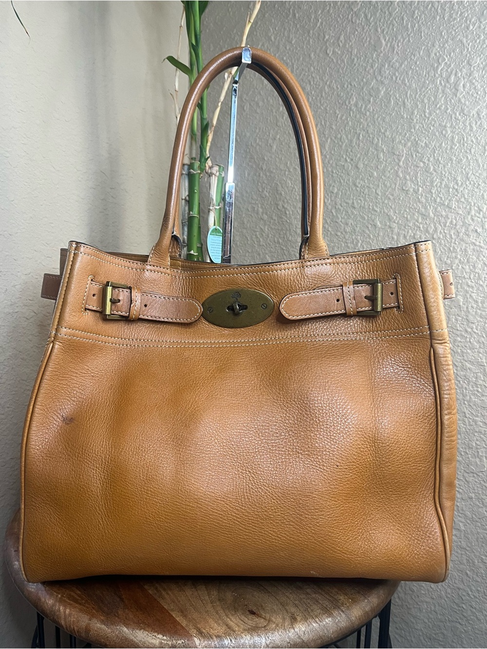 MULBERRY OAK NATURAL LEATHER TOTE BAYSWATER